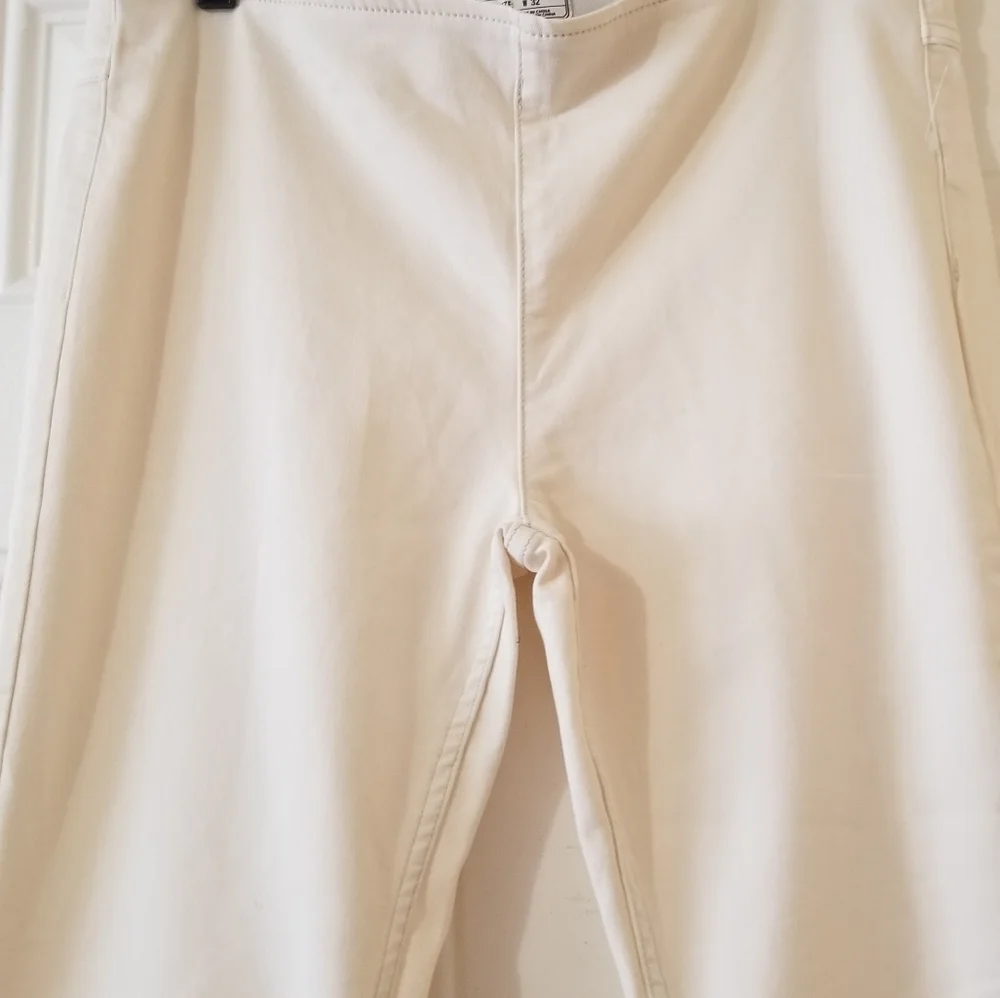 Free People Penny Pull On Flare Jeans Cream Ivory Size 32